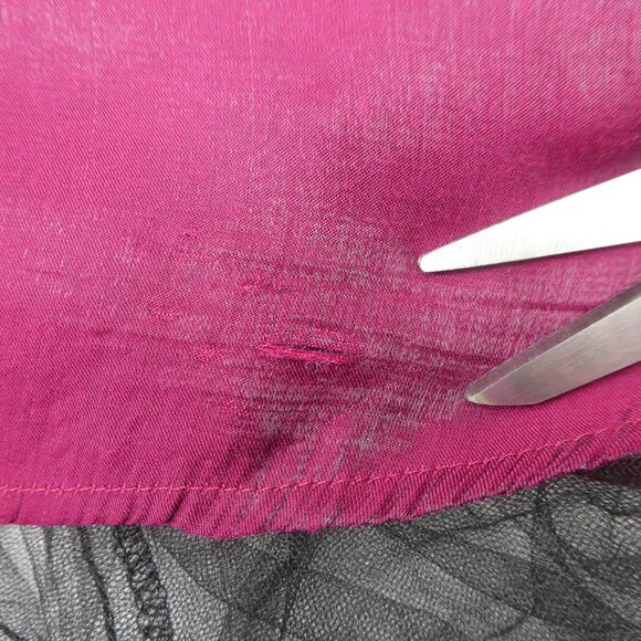 VeLVet Vintage iridescent Dress Midi Sweetheart Neck Short Puff Sleeve Tie Back - Picture 6 of 7